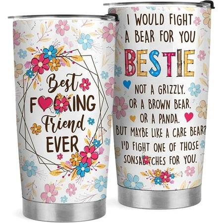 

Gifts for Best Friends Women - Christmas Gifts for Friends Female - Best Friend Birthday Gifts for Women - 20oz Floral Stainless Steel Tumbler