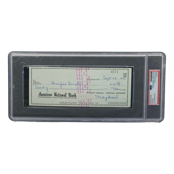 Stan Musial St. Louis Cardinals Signed  Bank Check PSA/DNA 85025586