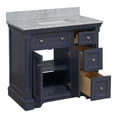 thumbnail image 2 of Sydney 36" Bathroom Vanity with Marine Gray Cabinet and Carrara Marble Top, 2 of 6