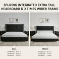 thumbnail image 4 of Merluxy Bed Frame Queen Size Upholstered Bed Wingback Headborad Velvet Channel Tufted/No Box Spring Needed/Black, 4 of 9