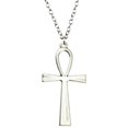 thumbnail image 1 of Necklace Ankh Egyptian Long Chain Symbol Cross Silver:silver/Silver Great Gift, 1 of 1