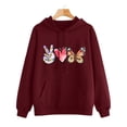 thumbnail image 2 of Gibobby Sudadera con capucha las mujeres imprimen la camisa sudadera hoodie pullover drawstring casual long manga blouse top （Vino， XXL), 2 of 4