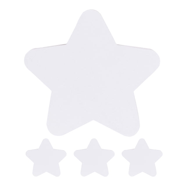 HOOWIFFY 4Pcs Small White Cotton Painting Canvas Boards Panel for Drawing with Star Pattern Rounded Edges