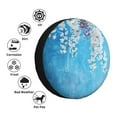 thumbnail image 4 of Sikiie Hanging Orchids Floral Blue PVC Leather Spare Tire Wheel Cover Spare Tire Cover, for Car Truck SUV Camper Trailer Universal Fit(14-17in)-15 inch, 4 of 6