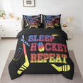 thumbnail image 2 of Homewish Boys Ball Game 7-Piece Twin Bedding Sets,Hockey Sport Bedding Comforter Set,Yellow Blue Black Sheet Sets For Boys Kids,Breathable Home Decor Reversible, 2 of 8