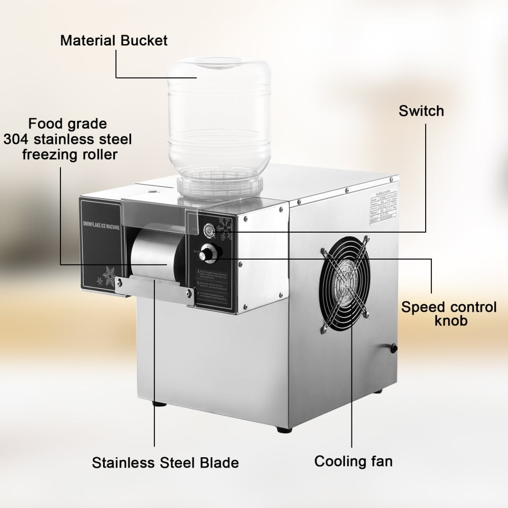 Automatic Electric Ice Shaved Machine, Air Cooling for Home Parties & Food Trucks