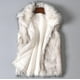 thumbnail image 1 of Women's Wool Vest Faux Fur Vest Stand Collar Faux Fur Coat Vest Jacket L, 1 of 4