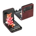thumbnail image 4 of Dteck Leather Wallet Case for Samsung Galaxy Z Flip 3 with Card Slots Card Holders Shockproof Protective Folding Case For Samsung Galaxy Z Flip 3,Winered, 4 of 6