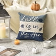 thumbnail image 6 of Sm:)e Blue Pumpkins Fall Throw Pillow Cover 18x18 Inch Set of 4, Autumn Decorative Outdoor Cushion Cover for Sofa Couch, 6 of 8