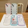 thumbnail image 3 of Funda De Lujo Simple Color Caramelo Borde Ondulado Compatible Para iPhone 11 Pro Max X XS XR 7 8 Plus SE 2 3 Cobertura Completa Wave Edge Anti-Drop Case, 3 of 4