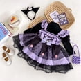 thumbnail image 3 of Vestido Kawaii Sanrio Kuromi para niños, ropa de fiesta Lolita para niñas, pajarita estampada, vestidos de princesa, regalo de cumpleaños de Halloween, 3 of 4
