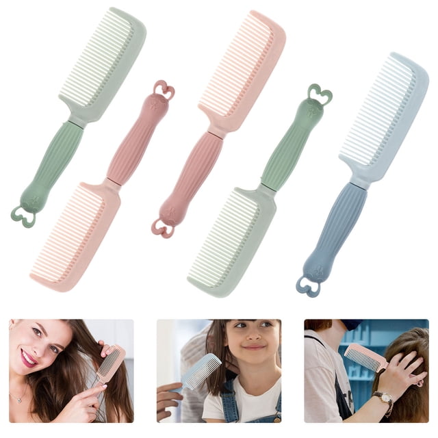 KAKOWELY 5Pcs Hairdressing Comb with Anti Static Silicone Handle Easy Detangle Comb for Hair Styling