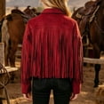 thumbnail image 3 of Girls Fringe Jacket Western Cowgirl Tassel Motorcycle Cardigan Cropped Coat 5-14 Years Kids Fall Outerwear for Halloween Carnival, 3 of 6