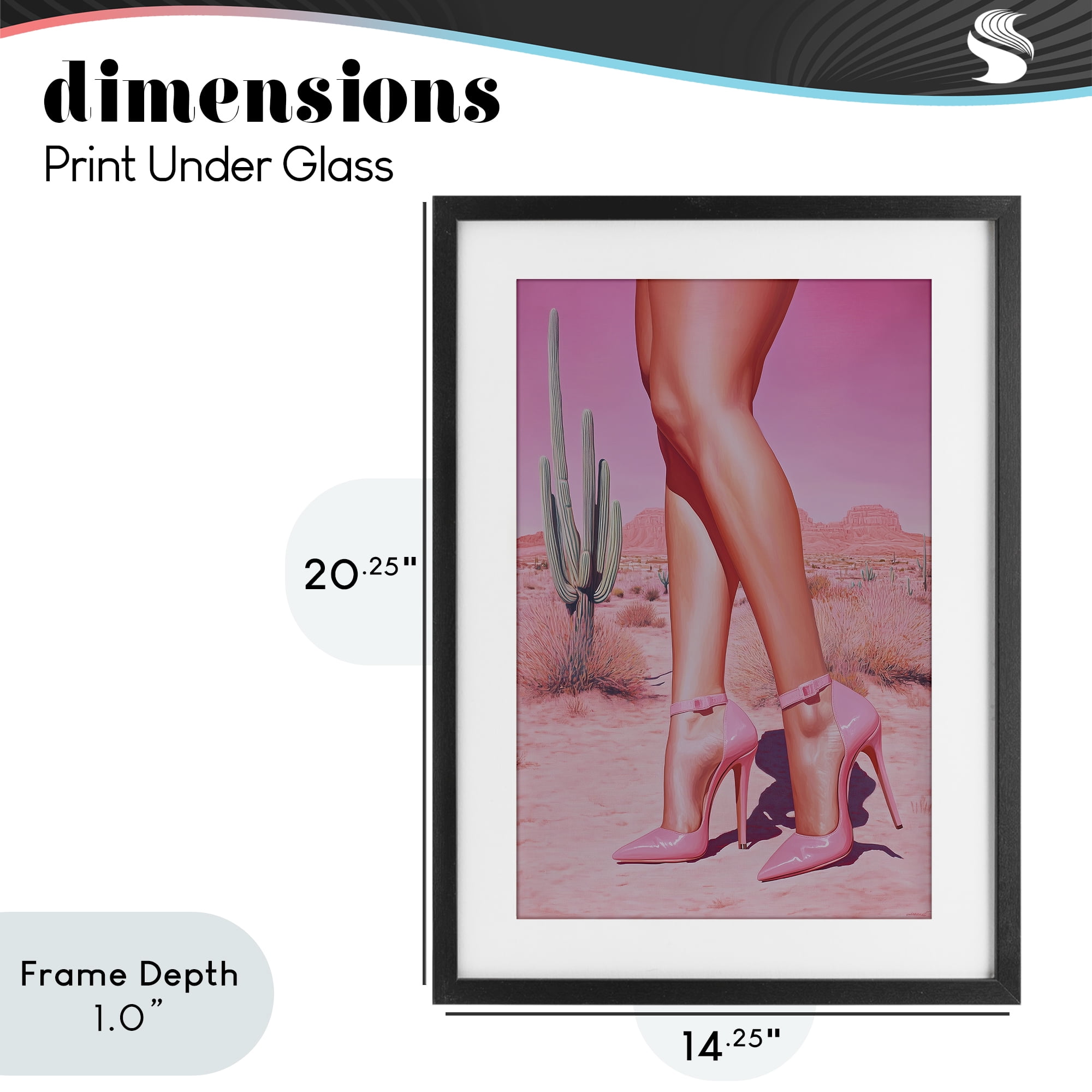 Stupell Industries Desert Heels Cowgirl Black Framed Print Under Glass, design by Heidi Kuntz