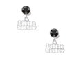 thumbnail image 2 of Delight Jewelry White ''Little Sister'' with Heart Black Crystal Clip on Earrings, 2 of 5