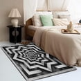 thumbnail image 4 of Black White Swirl Area Rug 3x4, Abstract Swirl Rugs for Bedroom, Non Slip Stain Resistant Machine Washable Low Pile Super Soft, Black White Striped Carpet for Home Decor 8IUp1-254, 4 of 7