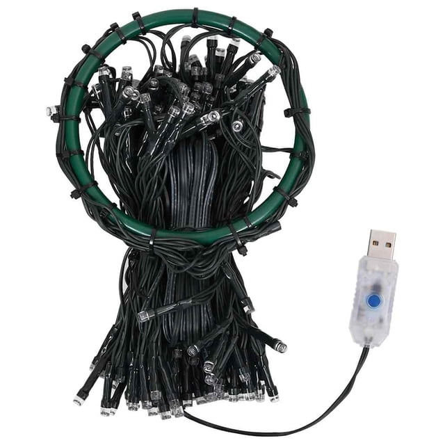 Luces LED tipo cuerda VidaXL 180, color blanco cálido, para interiores y exteriores