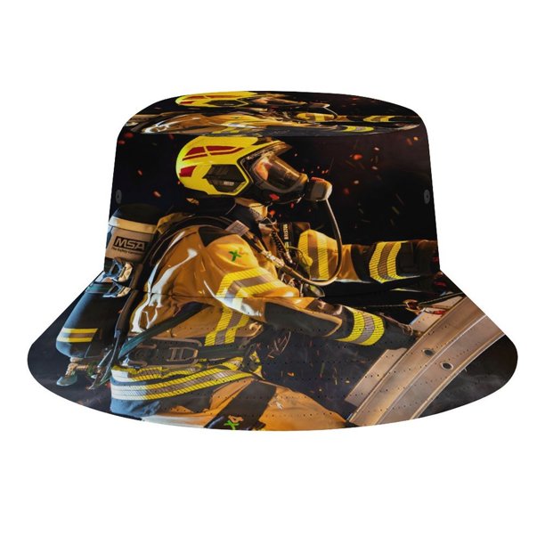 Bomberos Sombrero bucket para adultos, gorra de protección solar, sombrero de pescador plegable para viajes al aire libre, pesca y actividades de verano