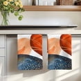 thumbnail image 7 of Boho Geometric Kitchen Towels Set of 2, Orange Blue Abstract Patterned Gold Stripes Absorbent Dish Towels for Kitchen, Microfiber Hand Towel, Quick Drying Tea Towel for Cleaning Decorative Dishcloths, 7 of 7