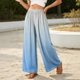 thumbnail image 5 of Women's Ombre Gradient Palazzo Pants, High Waisted Wide Leg Long Trousers with Pockets, Casual Summer Beach Flowy Skirt Pants, 5 of 6