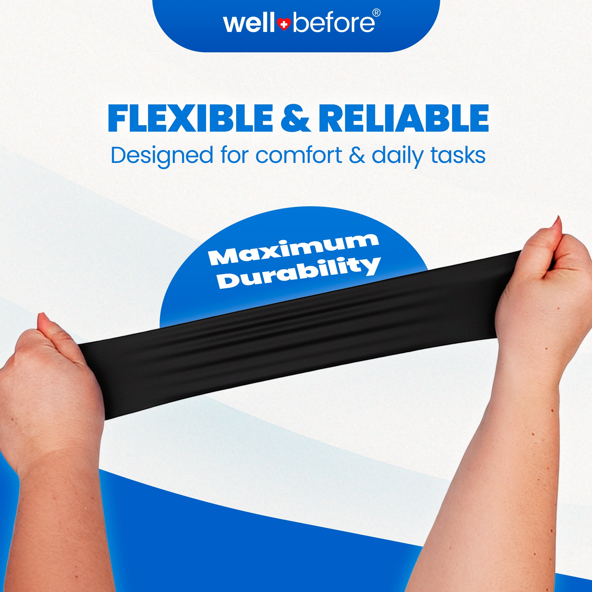 Wellbefore Disposable Synmax Exam Gloves, Powder-Free, Black, Large, 200pcs