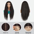 thumbnail image 2 of STUDIOCUT BY PROS 30 Inch long Bohemian Curl Swiss Lace Front Curly Wavy Wig Middle Part Wigs for Black women Heat Resistant Synthetic Wig DPL007 (2-DARKBROWN), 2 of 7