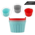 thumbnail image 6 of Reusable Silicone Air Fryer Egg Mould Poacher Cupcake Baking Cups Set Of 3/6/9 Non-Stick Ramekins For Microwave Oven Grey Black Red Blue 6Pcs Black, 6 of 10