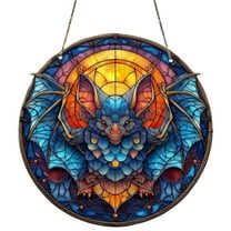 CMrtew Gothic Halloween Decor Skeleton Stained Glass Window Hanging Colorful Acrylic Sun for Home, Garden & Parties Ornament