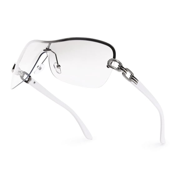 Gafas de sol OPTOFENDY Y2K sin montura, transparentes y modernas, UV