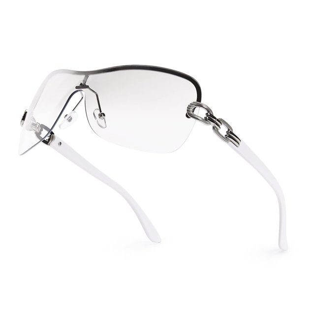 Gafas de sol OPTOFENDY Y2K sin montura, transparentes y modernas, UV
