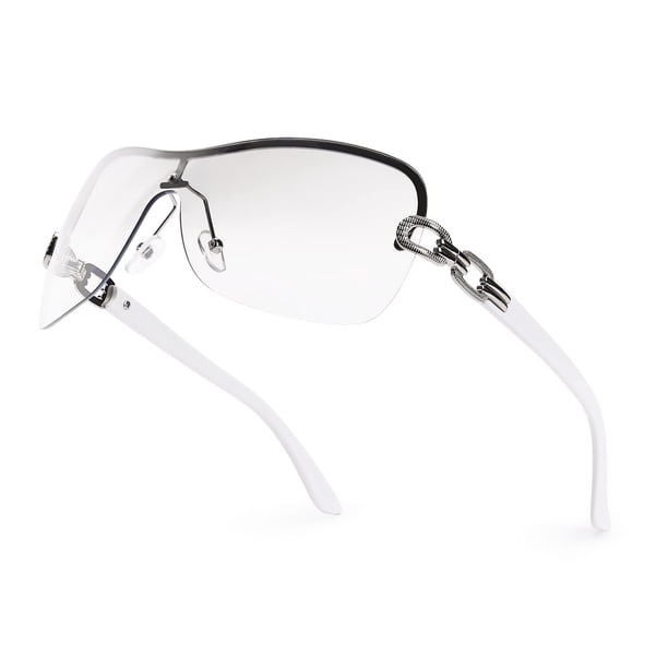 Gafas de sol OPTOFENDY Y2K sin montura, transparentes y modernas, UV