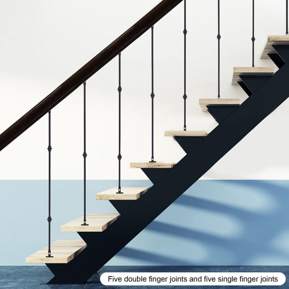 Single/Double Knuckle Iron Balusters Metal Spindles for Deck,Staircase -10Pack