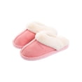 thumbnail image 4 of Rockomi Women Men Fuzzy Slipper Plush Lined Warm Shoes Home Slippers Womens Mens Lightweight Casual House Shoe Non-slip Fluffy Booties Pink US 6-7 Women, 4 of 8