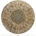 thumbnail image 4 of DecMode Gold Metal Embossed Scrolled Plate Wall Decor with Teal Accent, 4 of 15