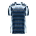 thumbnail image 5 of Women's Striped Shirts Summer Short Sleeve Loose T-Shirts Crew Neck Stripe Print Tunic Top Casual Blouse Women Comfortable Cotton Basic Shirt Pullover, 5 of 5