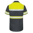 thumbnail image 2 of Red Kap Men's Hi-Visibility Short Sleeve Color Block Ripstop Work Shirt - Type O, Class 1, 2 of 6