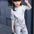 thumbnail image 4 of Mercatoo Toddler Girls Fall Winter Clothes Set Butterfly Print Sweatshirt Tops Pocket Pants Trousers Kids Girls Outfits, 4 of 6