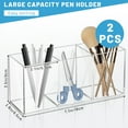 thumbnail image 2 of LELE LIFE 2Pcs Acrylic Pen Holder for Desk, 3 Compartments Clear Makeup Brush Holder Organizer, Pen Cup for Pencil Marker, 2 of 7