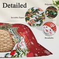 thumbnail image 2 of Red Snowman Christmas Pillow Covers, Linen Long Throw Pillow Case, Vintage Xmas Tree Snowflake Holiday Pillow Protector Decorative Cushion Cover for Living Room/Bedroom 12" x 20", 2 of 8