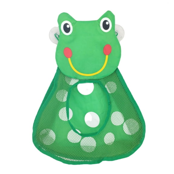 MTFun Kids Bath Toys Organizer Superior Quality Tub Toy Storage Mesh Shower Caddy Organizer Set with Anti-Slip Suction Cups Net Multiple-use Organization Bag for Bath Toys - Frog