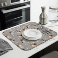 thumbnail image 3 of Beagle and Dog Footprints Dish Drying Mat for Kitchen 1 Pack, Ultra Absorbent Microfiber Dishes Drainer Mats,16"x18", 3 of 6