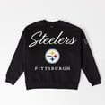 thumbnail image 6 of Women's Gameday Couture Black Pittsburgh Steelers Legacy Club Premium Fleece Drop Shoulder Oversized Sweatshirt, 6 of 6