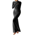 thumbnail image 1 of Fortune Robe Longue Dos Nu Transparente pour Femmes Été Couleur Unie Robe de Plage, 1 of 7