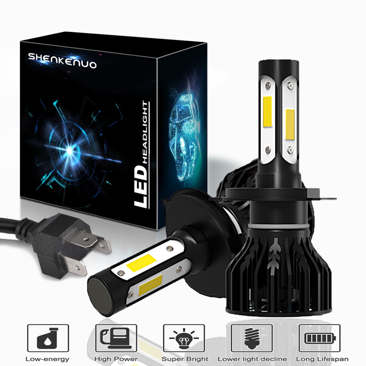 Fit For TOYOTA TUNDRA 20142020 4Sides LED Headlight Bulbs,9003/H4