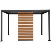 Mirador 111S Takasho Outdoor Pergola Aluminum Deco Wall Panorama 1/3 13' Side, Wood Grain (Not Pergola)