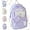 Purple, variant on Rosy Posy Backpack, Cream Star Drawstring Large Capacity Schoolbag, Waterproof Cute Kawaii Backpack with Removable Pouch for College