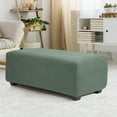 thumbnail image 1 of QJUHUNG Stretch Indoor Ottoman Slipcover Jacquard Rectangle Footstool Cover Dark Gray X-Large, 1 of 7