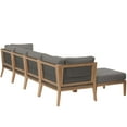 thumbnail image 3 of Lounge Sectional Sofa Set, Grey Gray Natural, Teak Wood, Outdoor Patio Balcony Cafe Bistro Garden Hospitality Restaurant, Modern Contemporary HB34456, 3 of 14