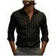 thumbnail image 3 of Ceisia Men's Red-Blue Wave Print Shirt | Stretchy Slim Long-Sleeve Turndown Collar Casual Top Gift, 3 of 5
