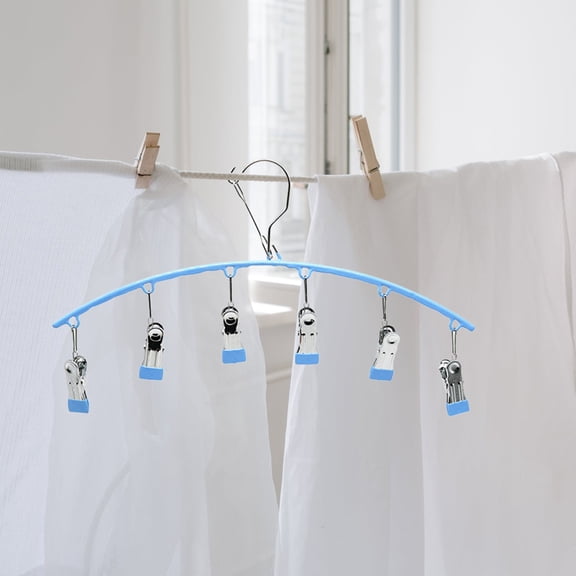 ROSENICE 1Pcs Windproof Clothes Drying Rack for Home Use in Blue with Space-saving Multi-purpose Sock Holder